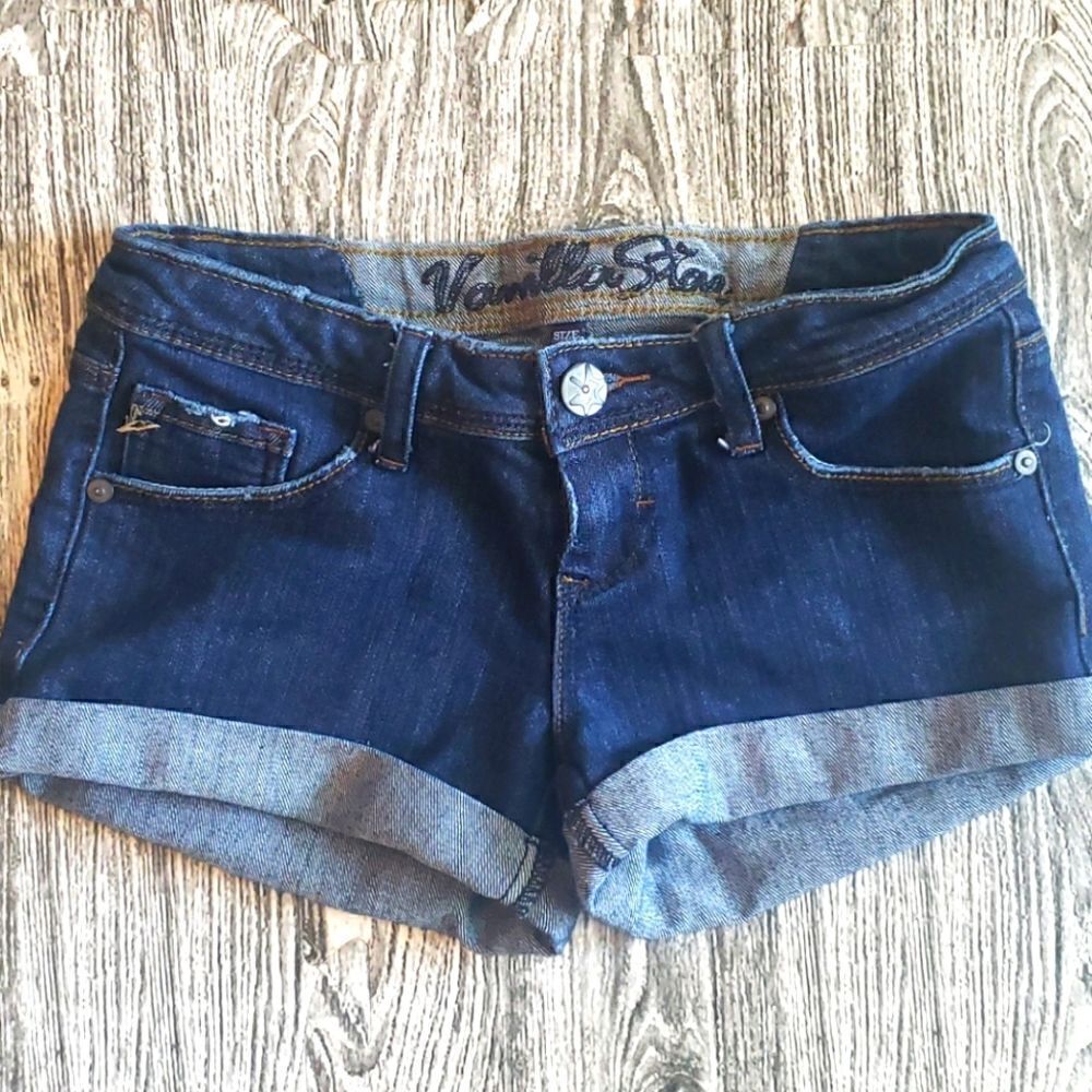 Vanilla Star Mini Jean Shorts Denim Low Rise Size S